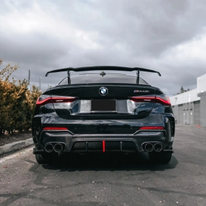Drifton BMW G22 4 Serisi Coupe Karbon Arka Difüzör LED Işıklı 3 Parça - 2020+