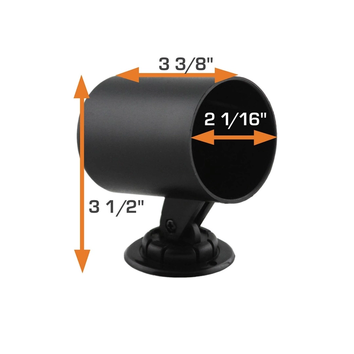 GlowShift Universal Black Single Gauge Swivel Dashboard Pod