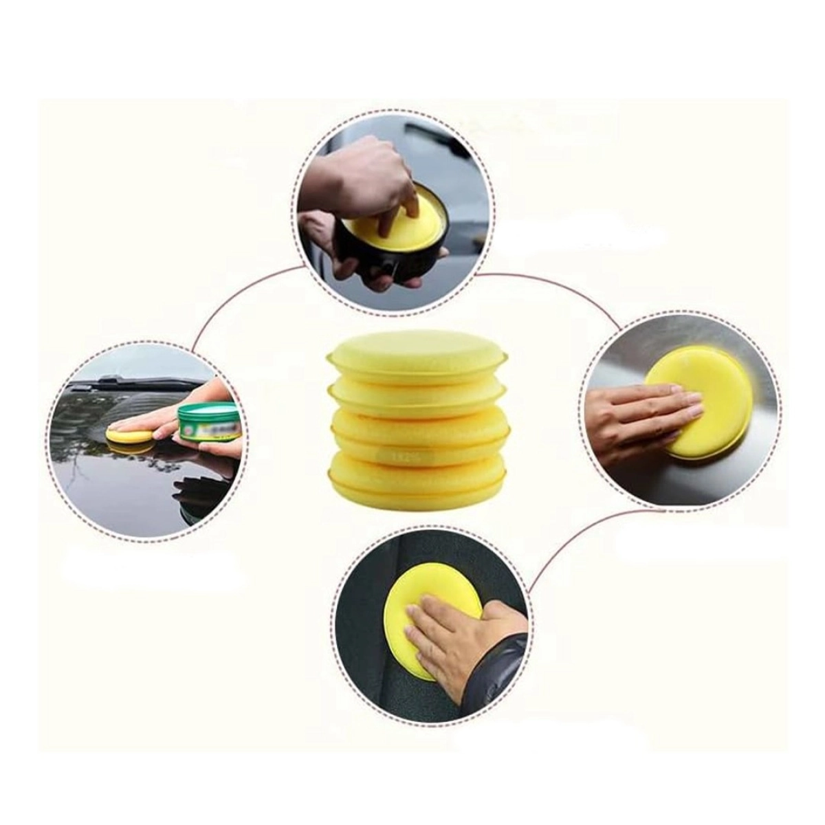 Premium Quality 100mm Sarı Köpük Sünger Pad (5 Adet)