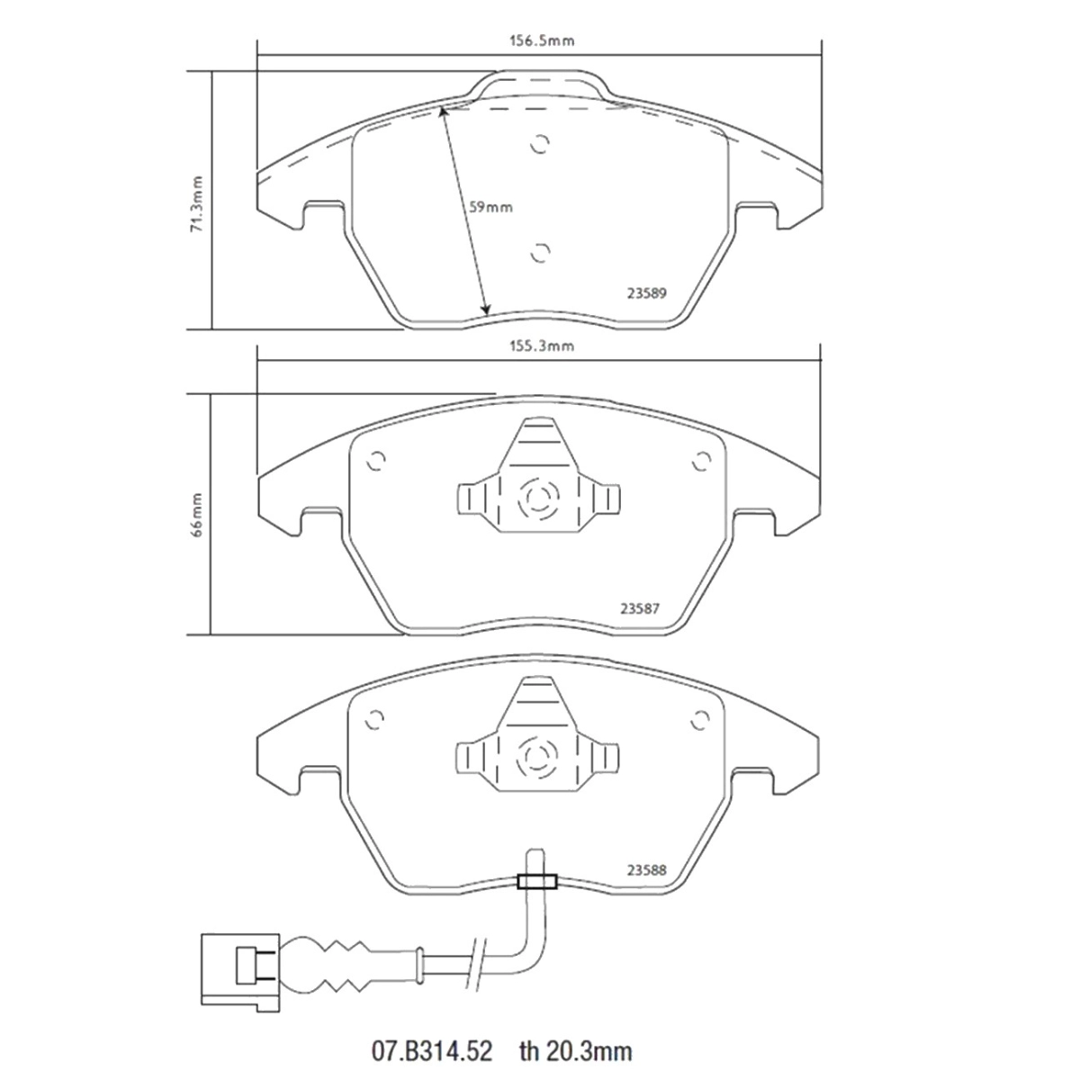 Brembo Ön Fren Balata Seti - Audi A1, A3, TT - Seat Leon, Ibiza, Toledo - Skoda Octavia II, Superb II - VW Golf V-VI, Passat B6-B7, Caddy III - 07.B314.52