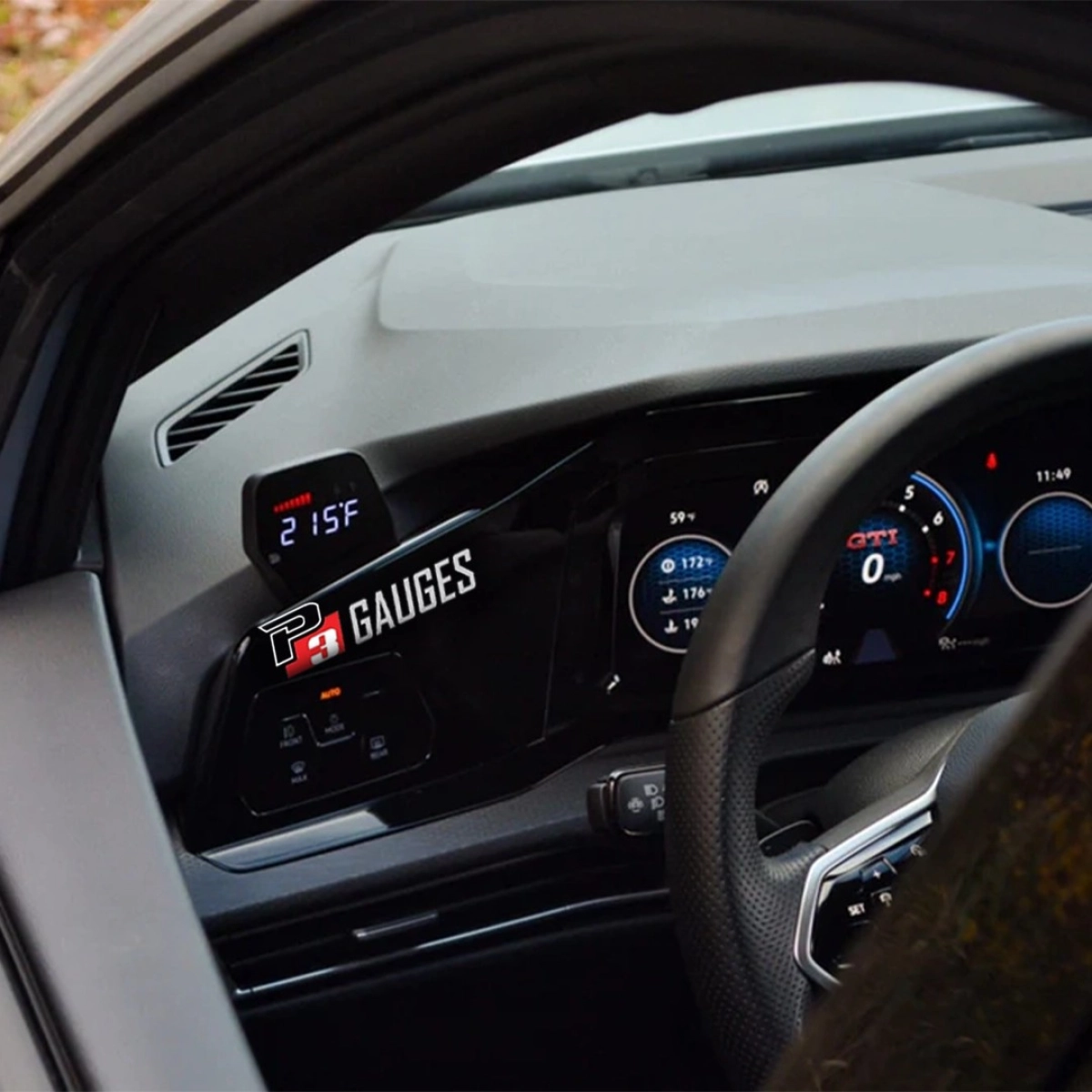 P3 Gauges P3 V3 OBD2 Volkswagen Mk8 - Golf 8R (2020+) L3P3VGR8 Dijital Havalandırma Göstergesi