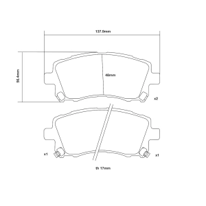 Brembo Ön Fren Balata Seti - Subaru Forester, Outback, Legacy 2003-2009 - 07.B314.23