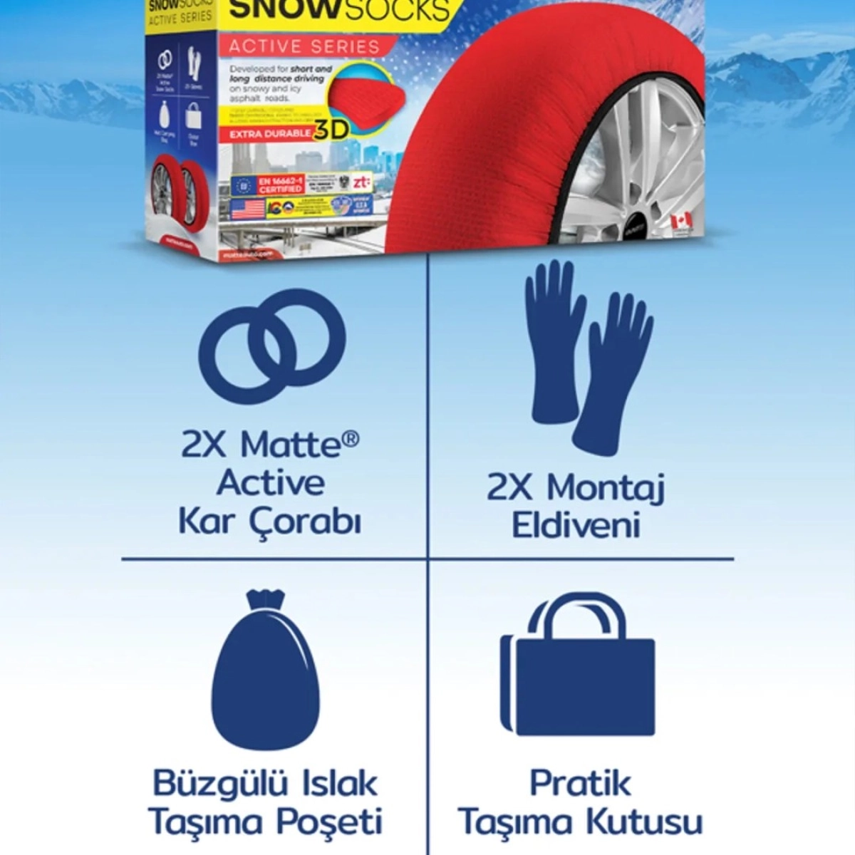 Matte EN 16662-1 Medium Active Serisi Kar Çorabı