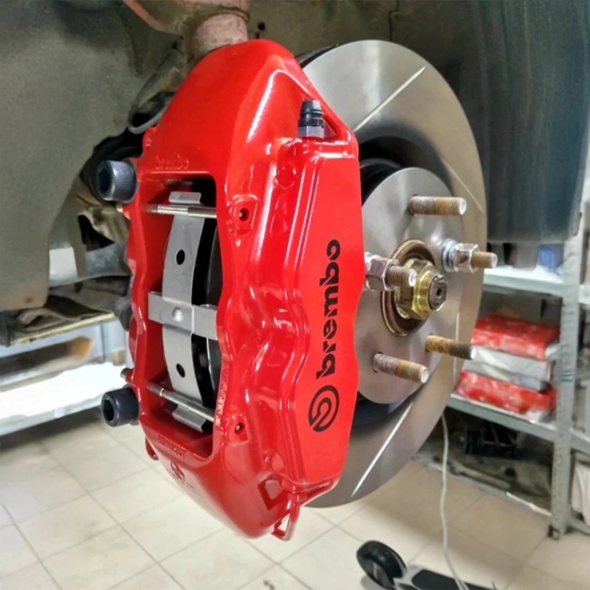 K-System Honda Civic EP3 Brembo 4 Piston 324x30mm Fren Dönüşüm Kiti – Kırmızı Kaliper
