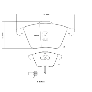 Brembo Ön Fren Balata Seti - Audi A6 C5 1997-2005, Allroad C5 2000-2005 - 07.B314.71