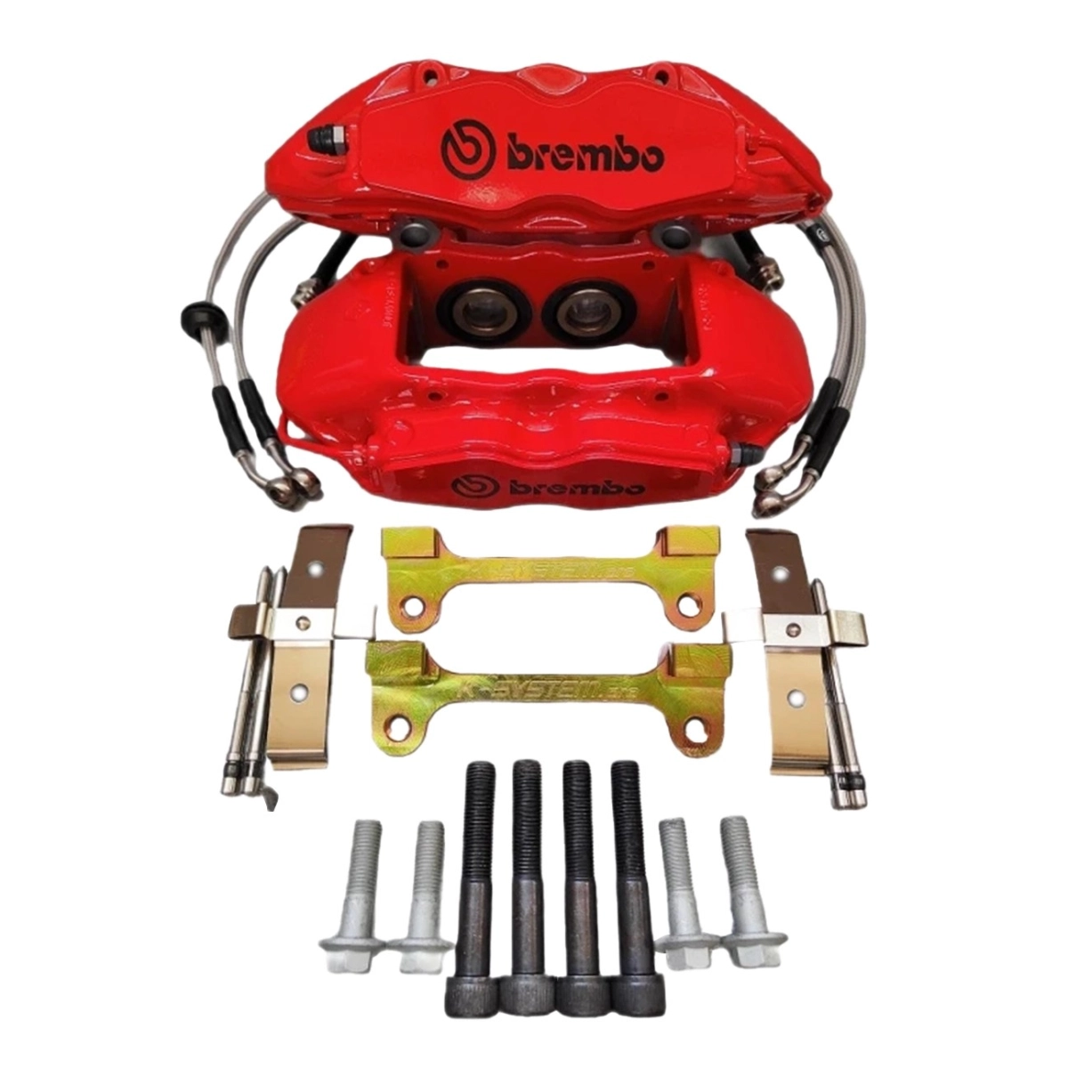 K-System Hyundai i20N Brembo 4 Piston 320x28mm Fren Dönüşüm Kiti – Kırmızı Kaliper