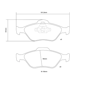 Brembo Ön Fren Balata Seti - Ford Fiesta IV, V - Ford Fusion - Ford Ka 2001-2012 - 07.B314.43