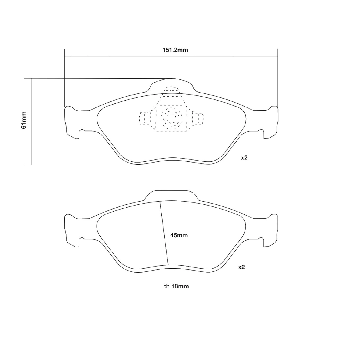 Brembo Ön Fren Balata Seti - Ford Fiesta IV, V - Ford Fusion - Ford Ka 2001-2012 - 07.B314.43