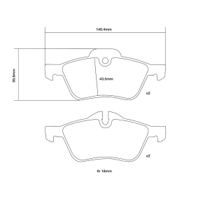 Brembo Ön Fren Balata Seti - MINI Cooper, Cooper S, One R50-R52-R53 2001-2008 - 07.B314.46