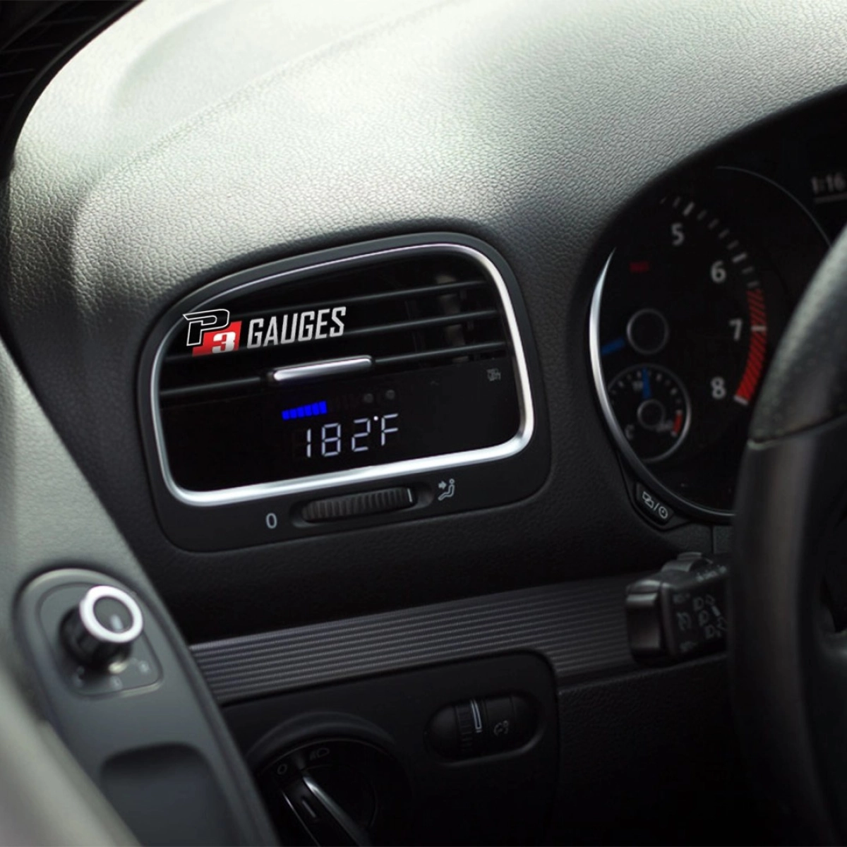 P3 Gauges P3 V3 OBD2 Volkswagen Mk6 - Golf 6R (2009-2014) L3P3VGR6 Dijital Havalandırma Göstergesi