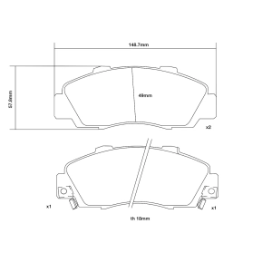 Brembo Ön Fren Balata Seti - Honda Accord IV, V, VI - Honda Civic VI, CR-V I, HR-V - 07.B314.44