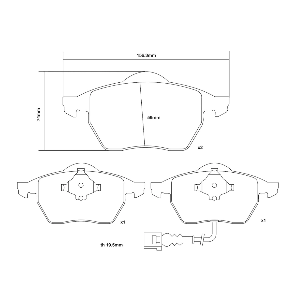 Brembo Ön Fren Balata Seti - Audi A8 D2 2.5 TDI, 3.7, 4.2, 6.0 W12, S8 - 07.B314.54
