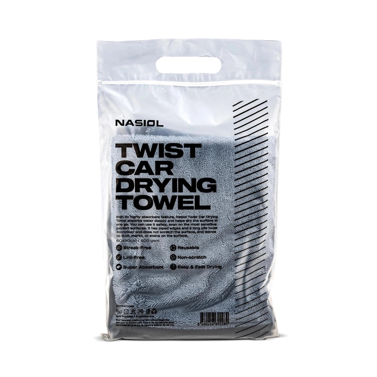 Nasiol 60x90 Yüksek Emişli Mikrofiber Araç Kurulama Havlusu