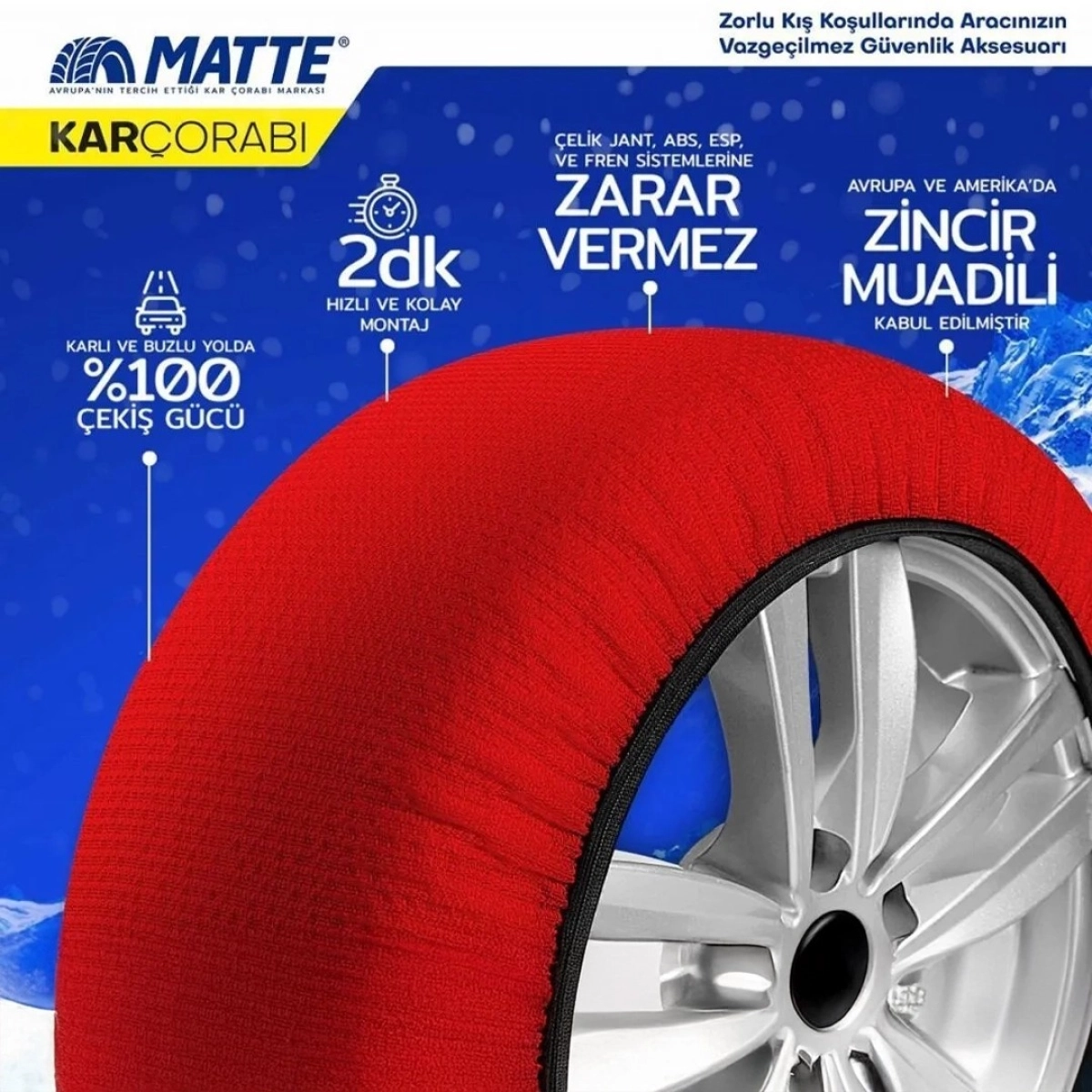 Matte EN 16662-1 Medium Active Serisi Kar Çorabı