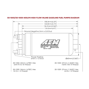AEM Electronics 50-1005 400LPH (AN) Sıralı Yüksek Akışlı Yakıt Pompası