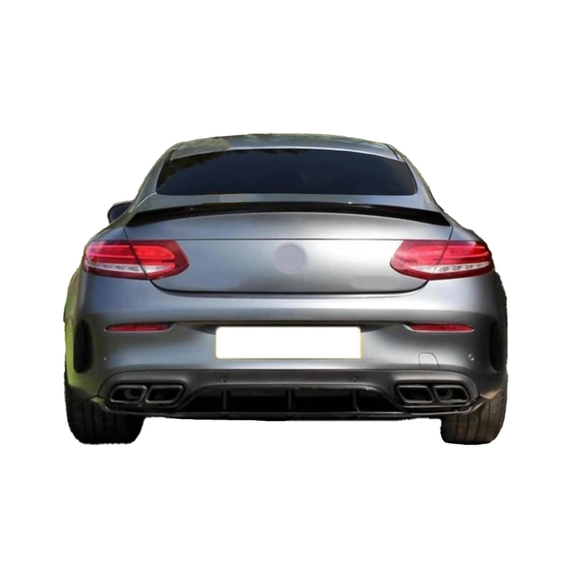Mercedes W205 C Coupe AMG İçin Edition 1 Piano Black Plastik Difüzör & Egzoz Seti