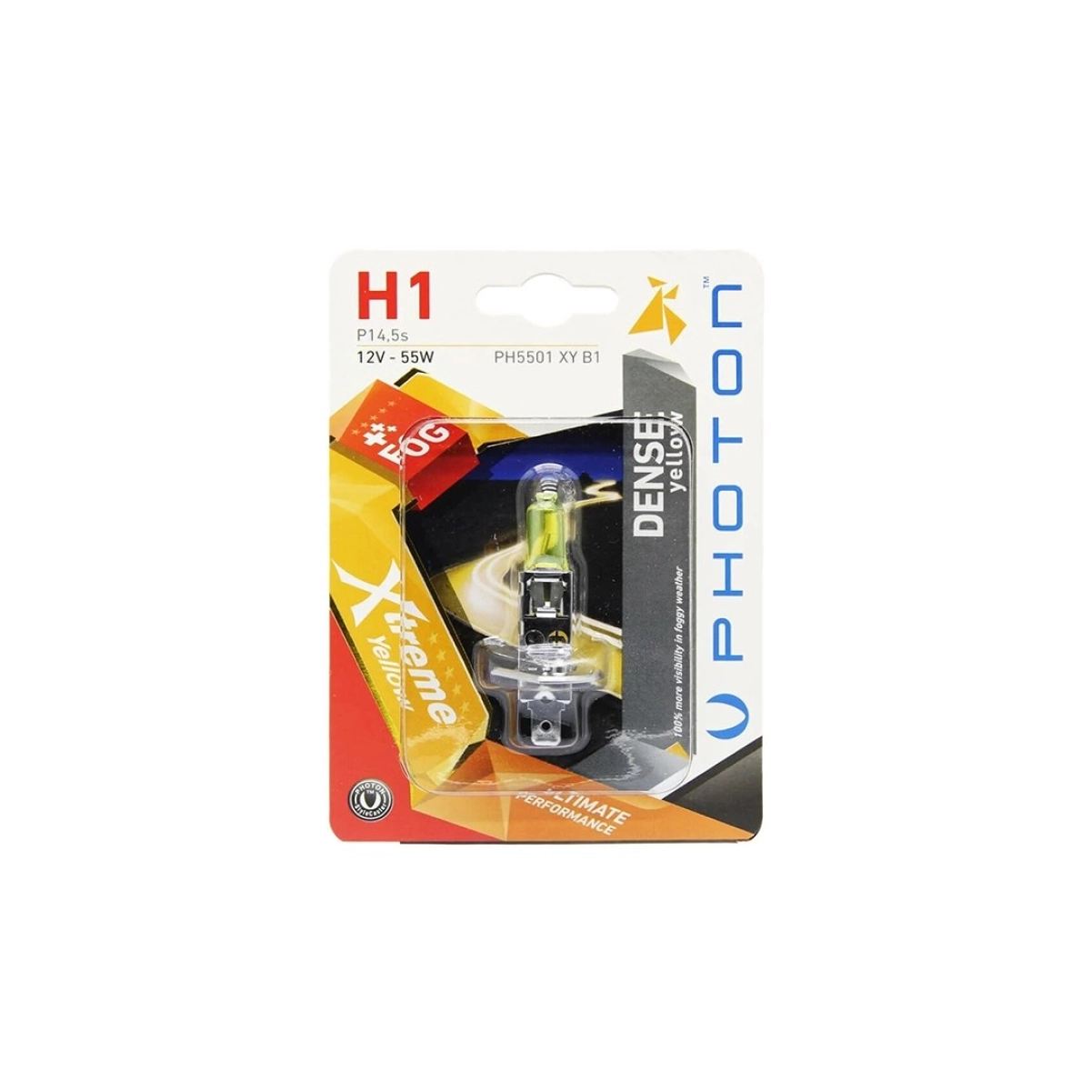 Photon H1 12V 55W Xtreme Yellow Tekli Blister Ampul