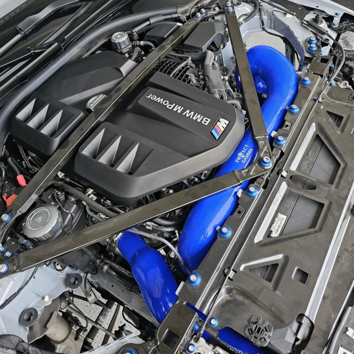 Project Gamma Bmw M3-M4 G80-G82-G87- Silikon Blue Intakes & Black Filter