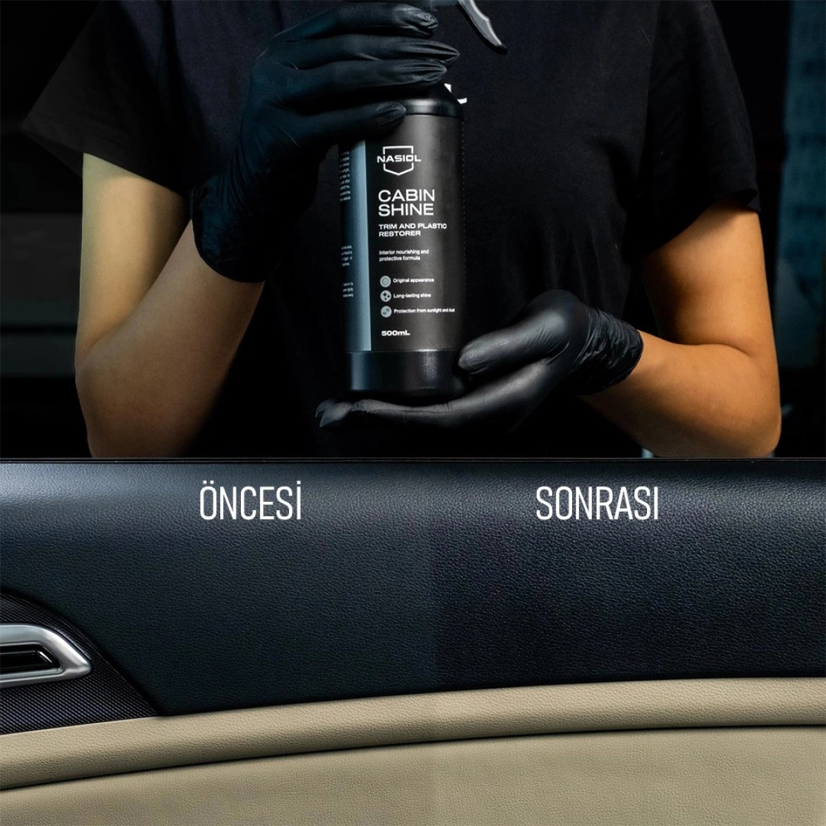 Nasiol Cabinshine 500ml Trim-Plastik Yenileyici ve Parlatıcı