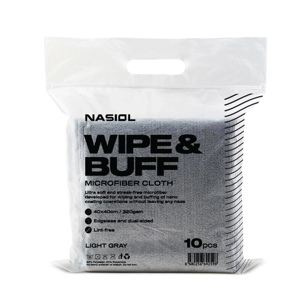 Nasiol 40x40 Koyu Gri Seramik Kaplama Detailing Mikrofiber Bez(10'lu)