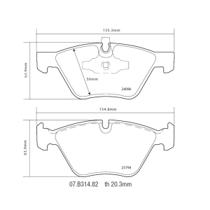 Brembo Ön Fren Balata Seti - Bmw 1 Serisi E81 E87 E82 E88, 3 Serisi E90 E91 E92 E93 2004-2013 - 07.B314.82