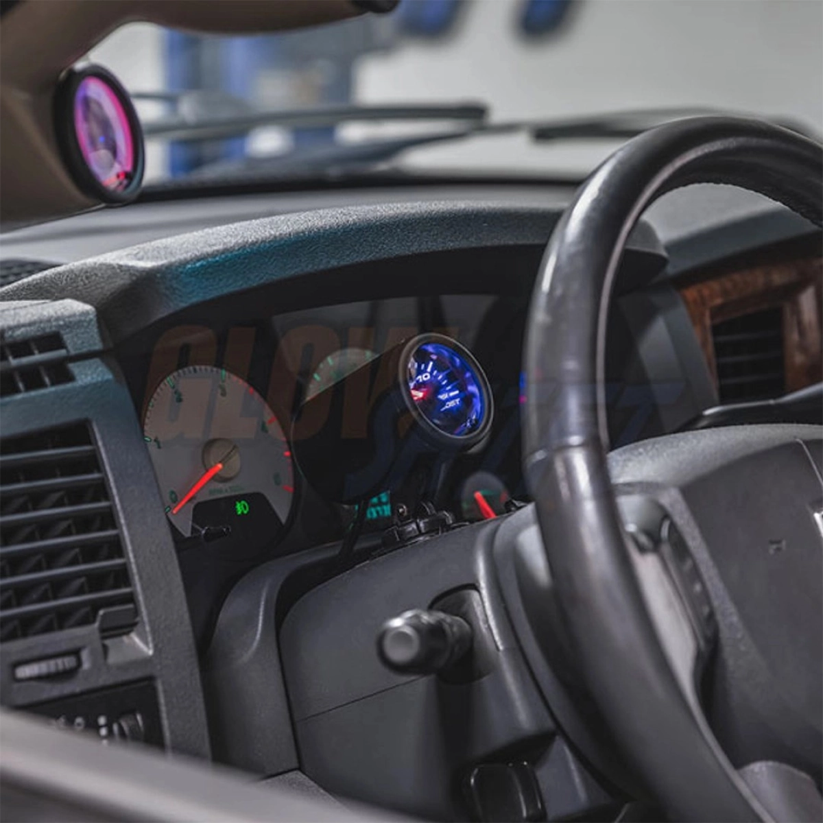 GlowShift Universal Black Single Gauge Swivel Dashboard Pod